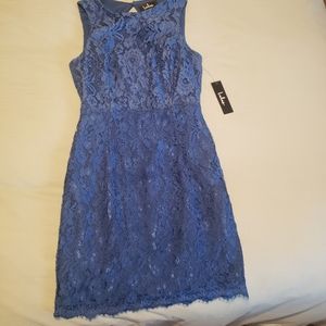 NWT Blue lace Lulus short dress, sz Small